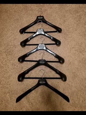 Giorgio Armani Black Suit Hangers with Chrome Hooks.